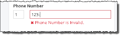 Invalid phone number format